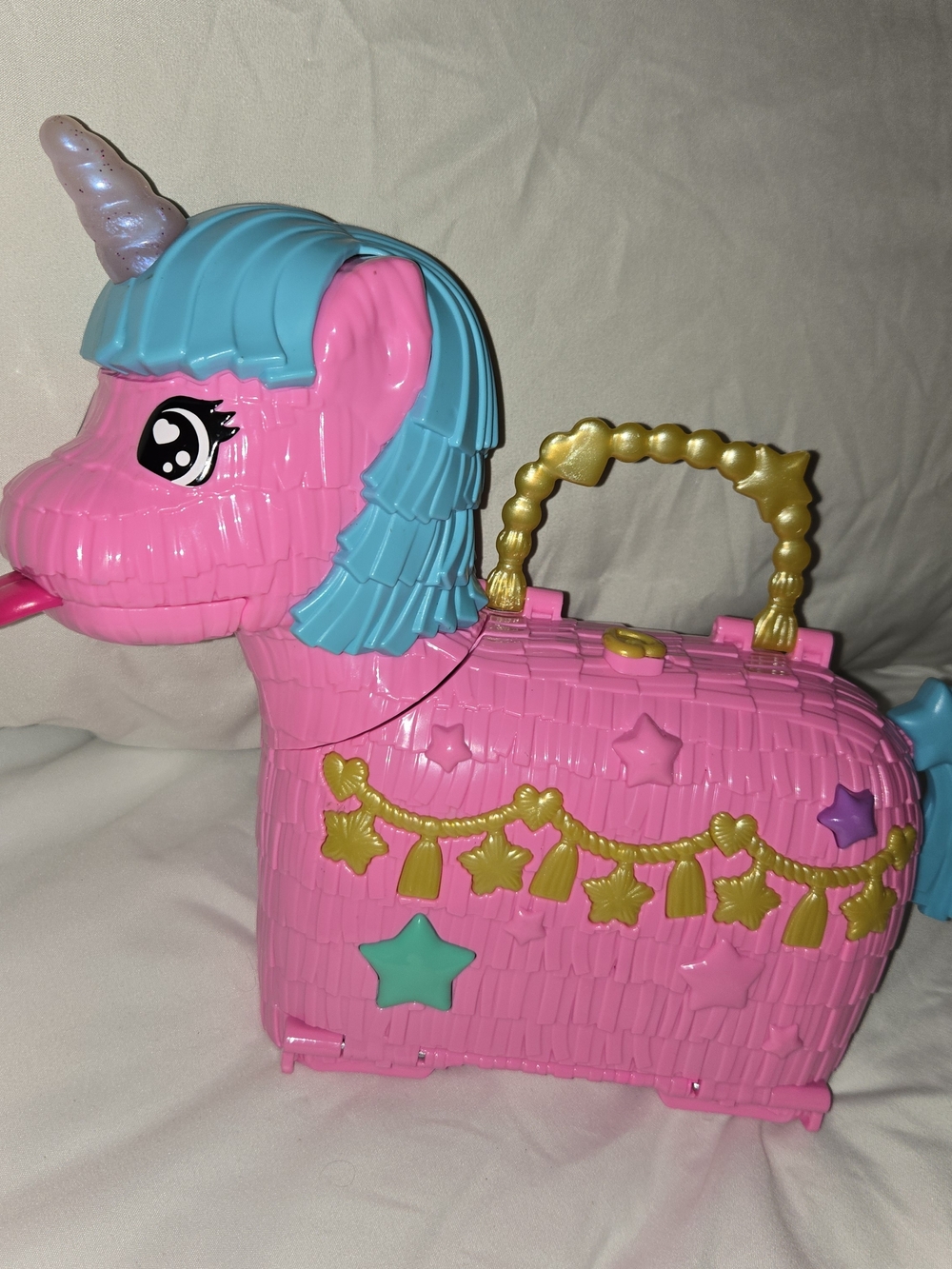 Polly Pockets Unicorn Partyland Playset Pink Pony Pinata Purse Toy Y2K